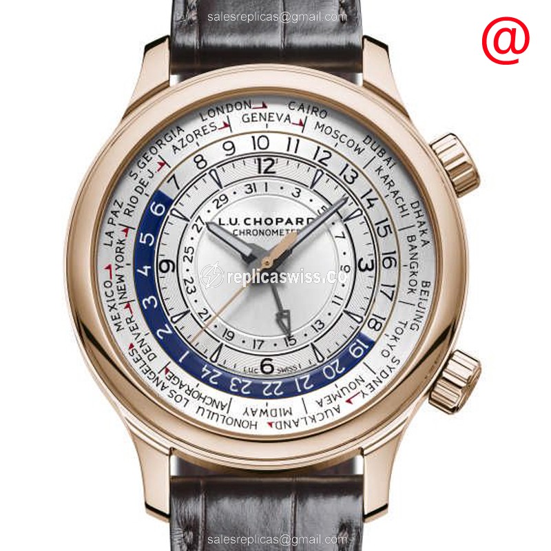 Chopard L.U.C 161942-5001 Replica - Auto 18kt Rose Gold - Silver Dial - Brown Alligator Buckle - Luxury Replica L.U.C Watch